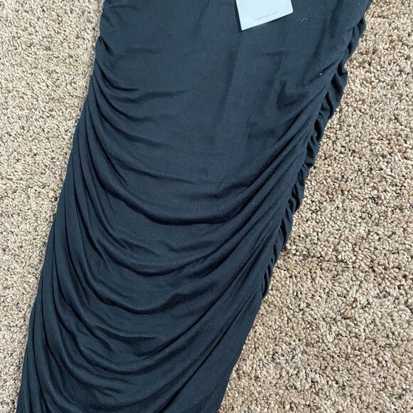 NWT Forever 21 Black Ruched Bodycon Dress Size Small Women’s V Neck - Picture 4 of 5